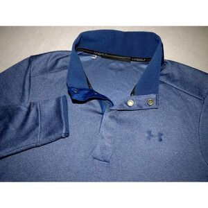 Under Armour Cold Gear GOLF Navy Blue Collared Snap Knit Jacket Men's Medium